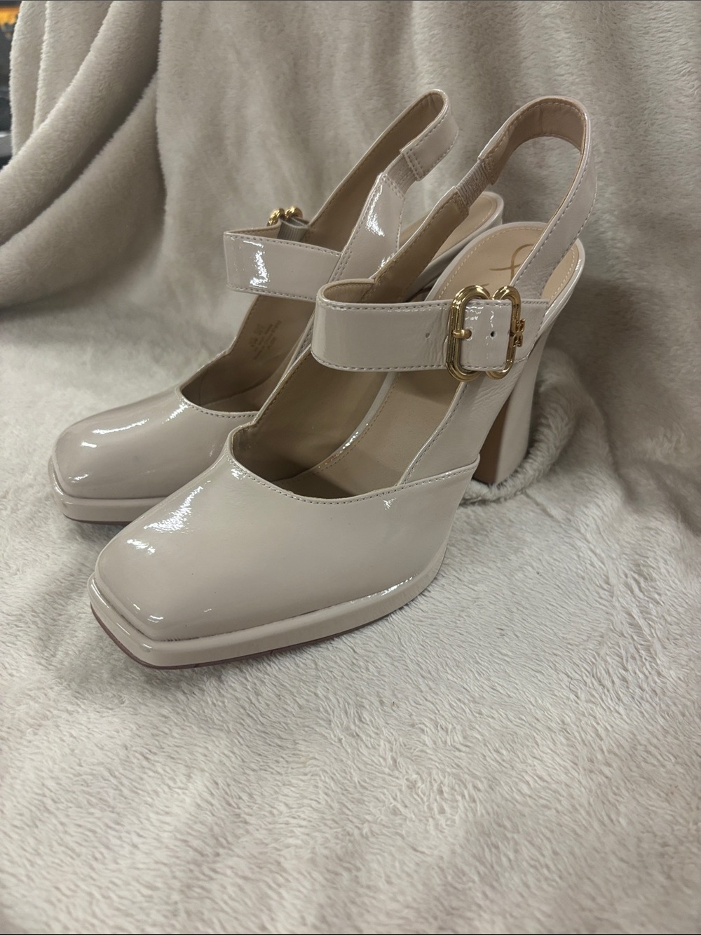 Sam Edelman Women’s  Slingback Platform Heels in Cream size 9.5